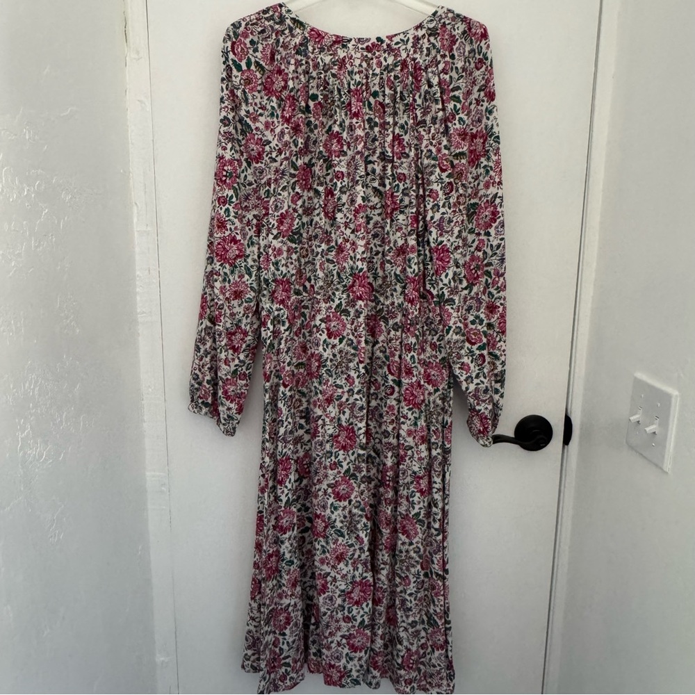 Old Navy Pink and White Floral Long Sleeve Dress festival, summer sundress - Picture 5 of 16